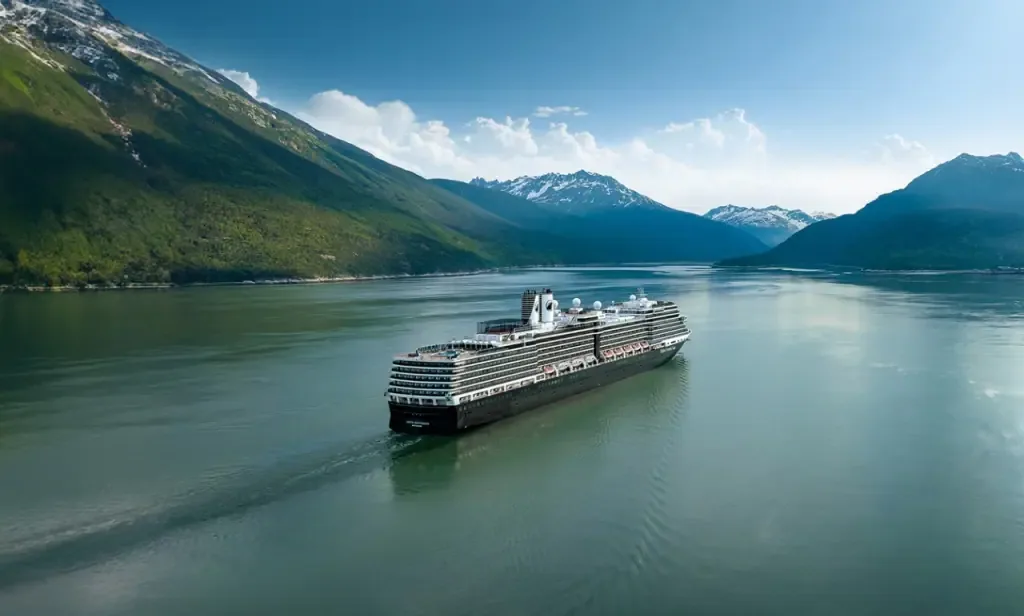 Cruise ship in an Alaska fjord